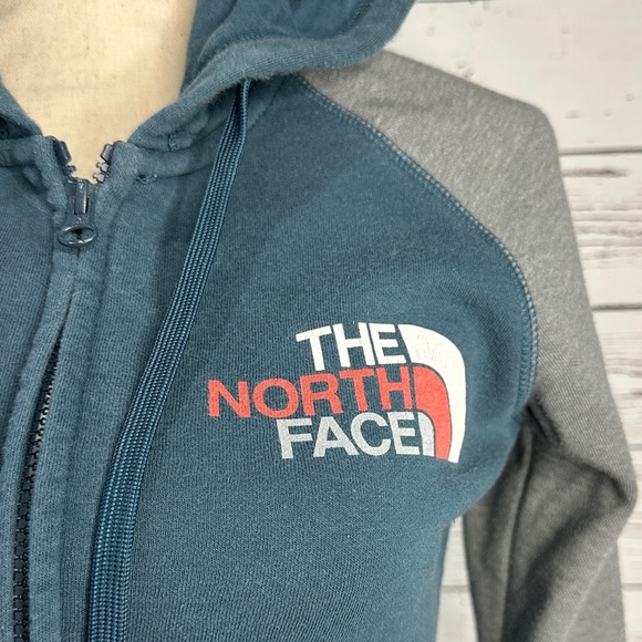 The North Face Women's Teal and Gray Zip-Up Hoodie - Picture 3 of 8